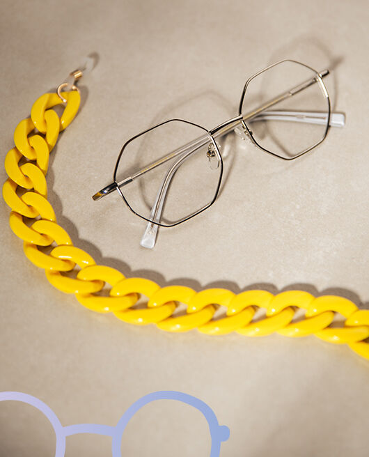 Gelbe Brillenkette